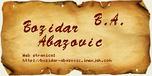 Božidar Abazović vizit kartica